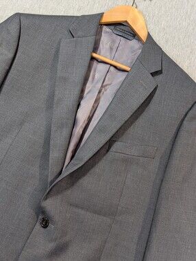 Lauren Ralph Lauren Wool Blend Blazer Men's 44L Grey Natural Stretch